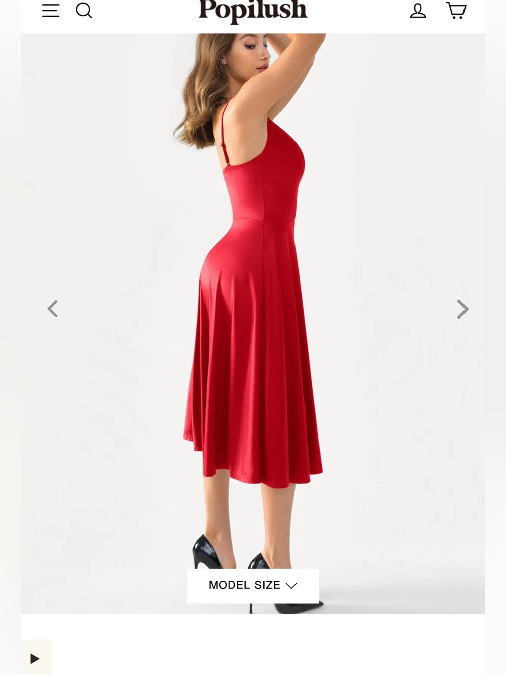 NWT  Popilush Shapewear Strappy Cowl Neck Fit & Flare Midi Dress